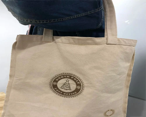 Laser engraving on canvas bag Laser engraving on canvas bag
