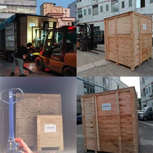 CO2 laser machine with wooden case package CO2 laser machine with wooden case package